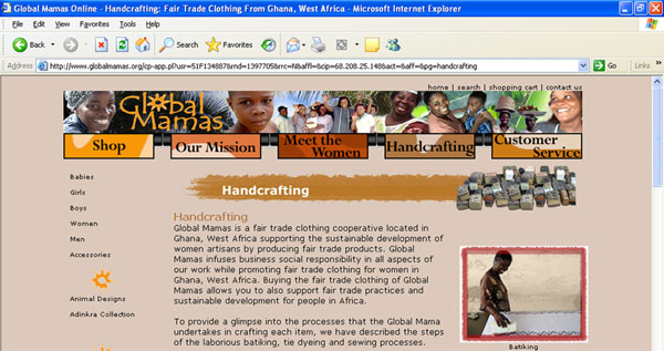 Global Mamas Handcrafting Website