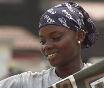 A customer shops at the Global Mamas’ Second Saturday sale in Minneapolis, MN.