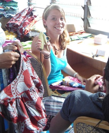 A health care professional from Planned Parenthood Association of Ghana providing screenings for interested producers in Cape Coast