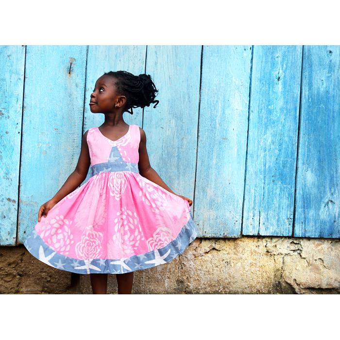 Twirl Dress: Garden - Light Pink-Organic - Image 2