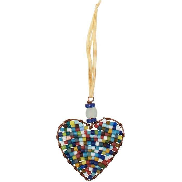 Rainbow heart ornament