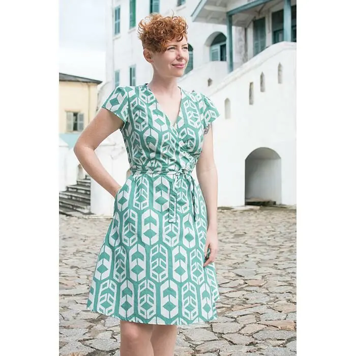 Wrap Dress: Shields - Sage-Organic - Image 2