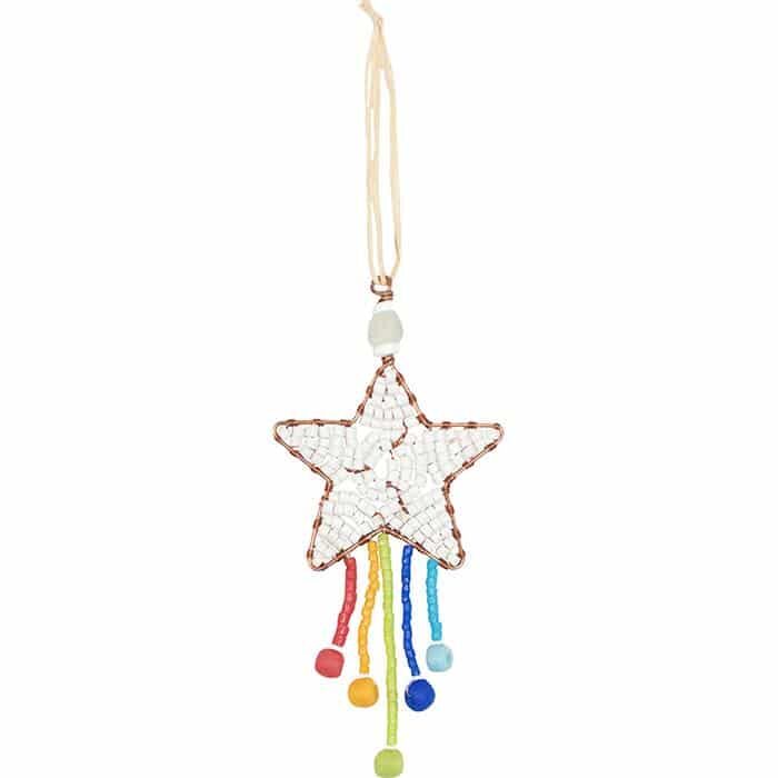 Rainbow shooting star ornament