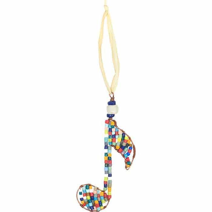 Single rainbow musical note ornament