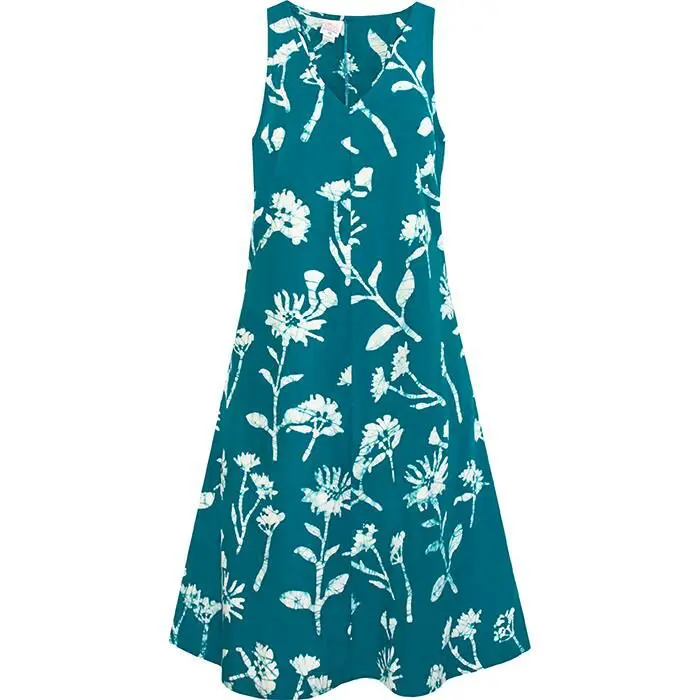 Oaklynn Dress: Wildflower - Teal-Organic