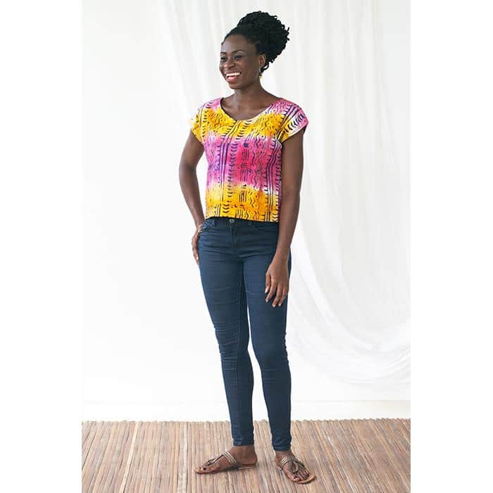 Boxy Blouse: Pathways - Rainbow-Organic - Image 3