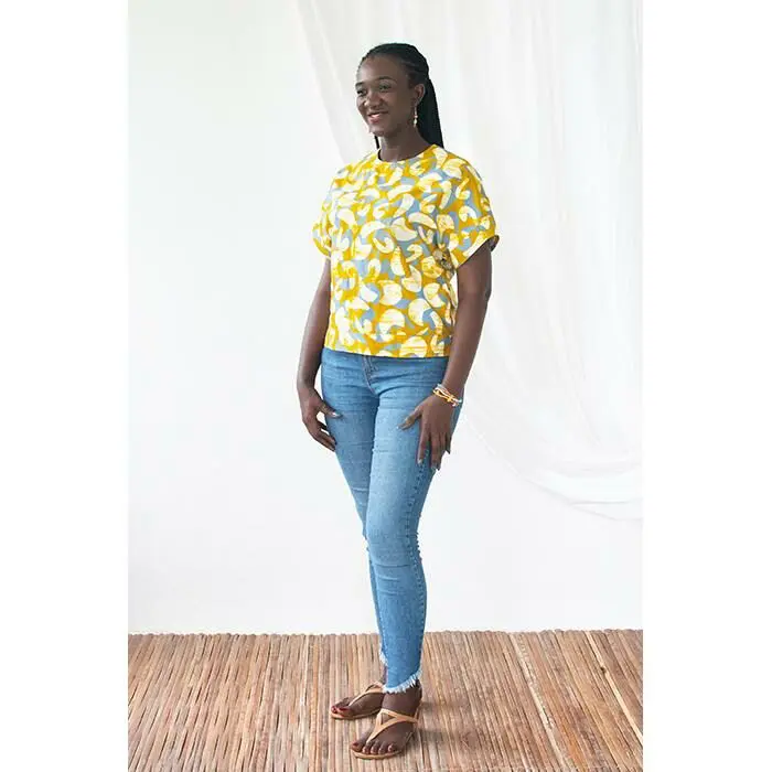 Crew Blouse: Mod - Mustard-Organic - Image 3
