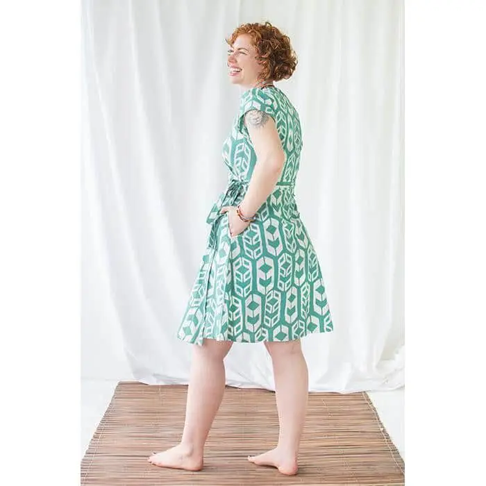 Wrap Dress: Shields - Sage-Organic - Image 4