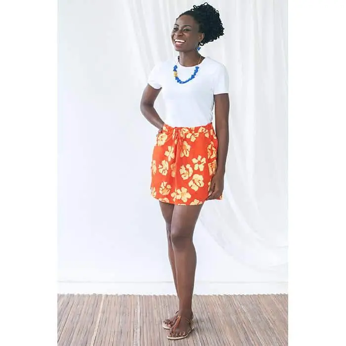 Coastal Skirt: Tropics - Tangerine-Organic - Image 3