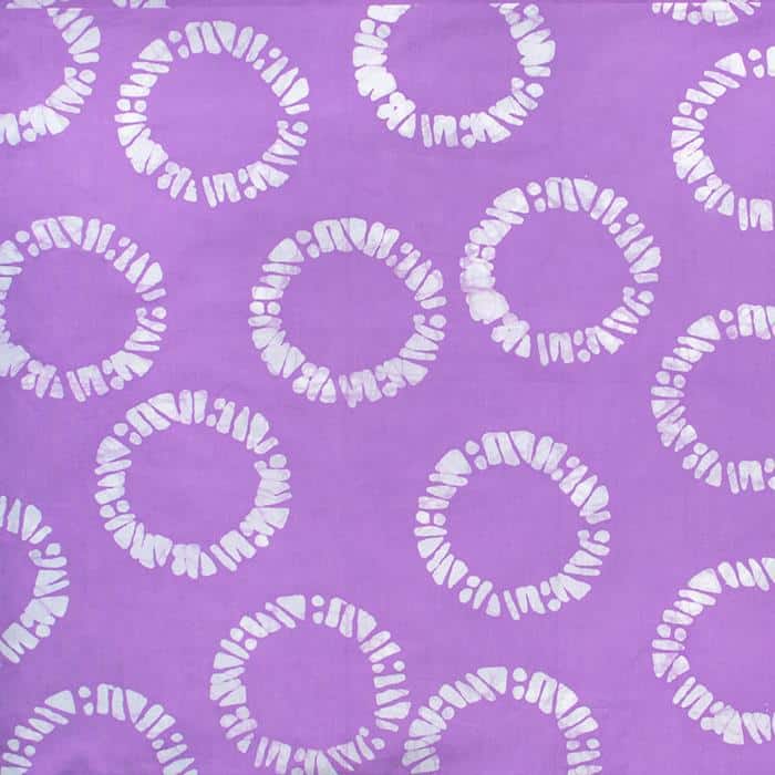 Batik Fabric: Rings - Lavender-Organic