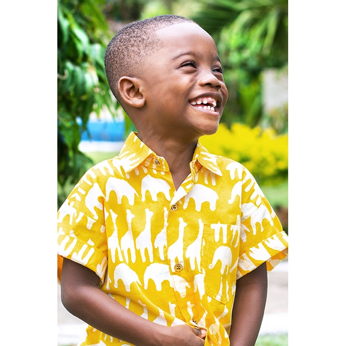 Button Down Shirt: Sahara - Mustard-Organic - Image 2