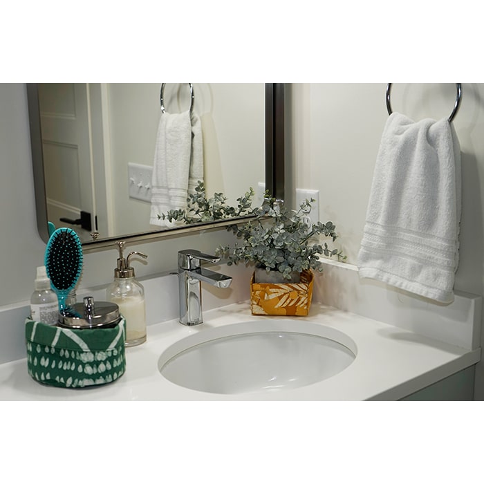 Button Basket Mini: Palms - Harvest Gold-Organic - Image 2