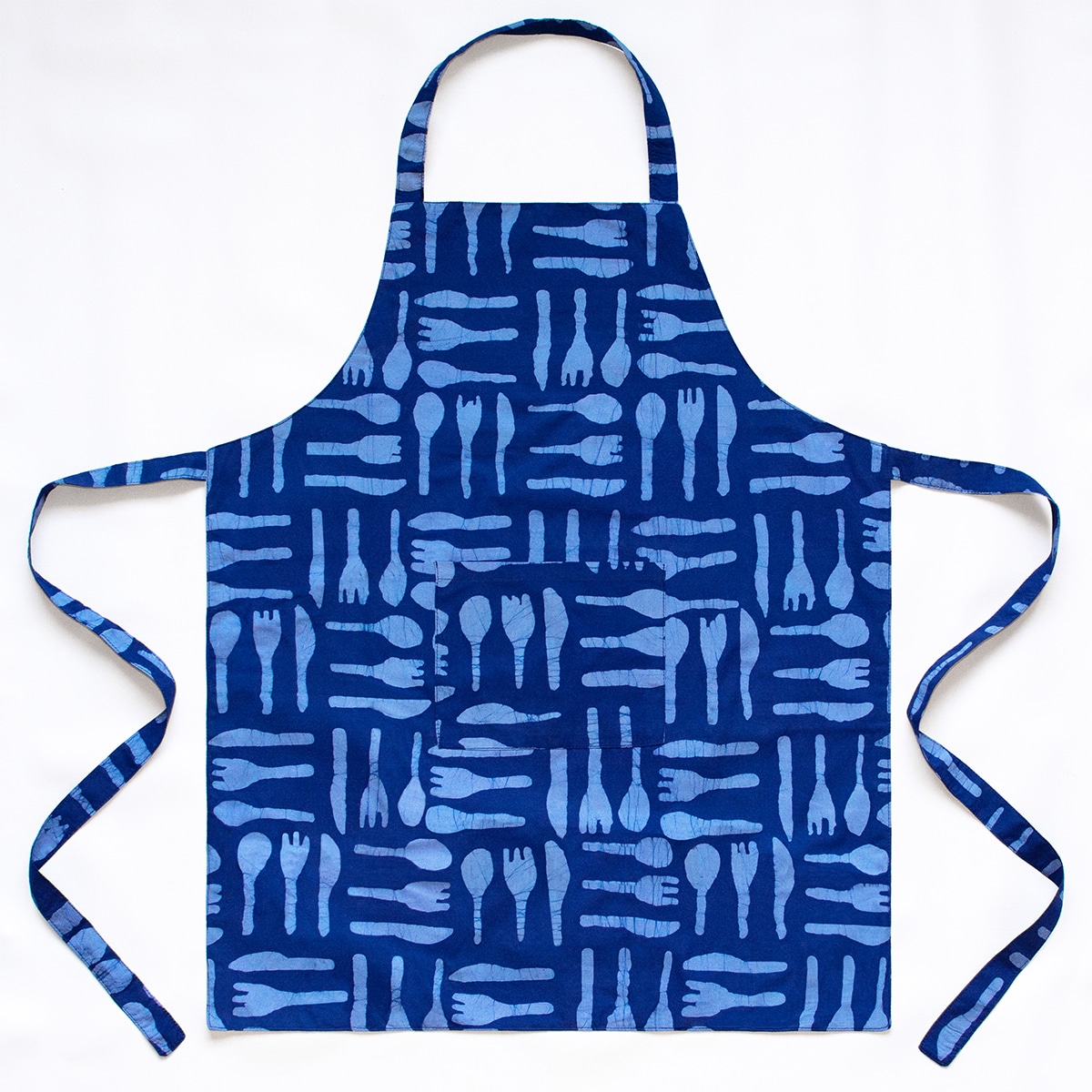 Apron Reversible: Silverware - Blue-Organic