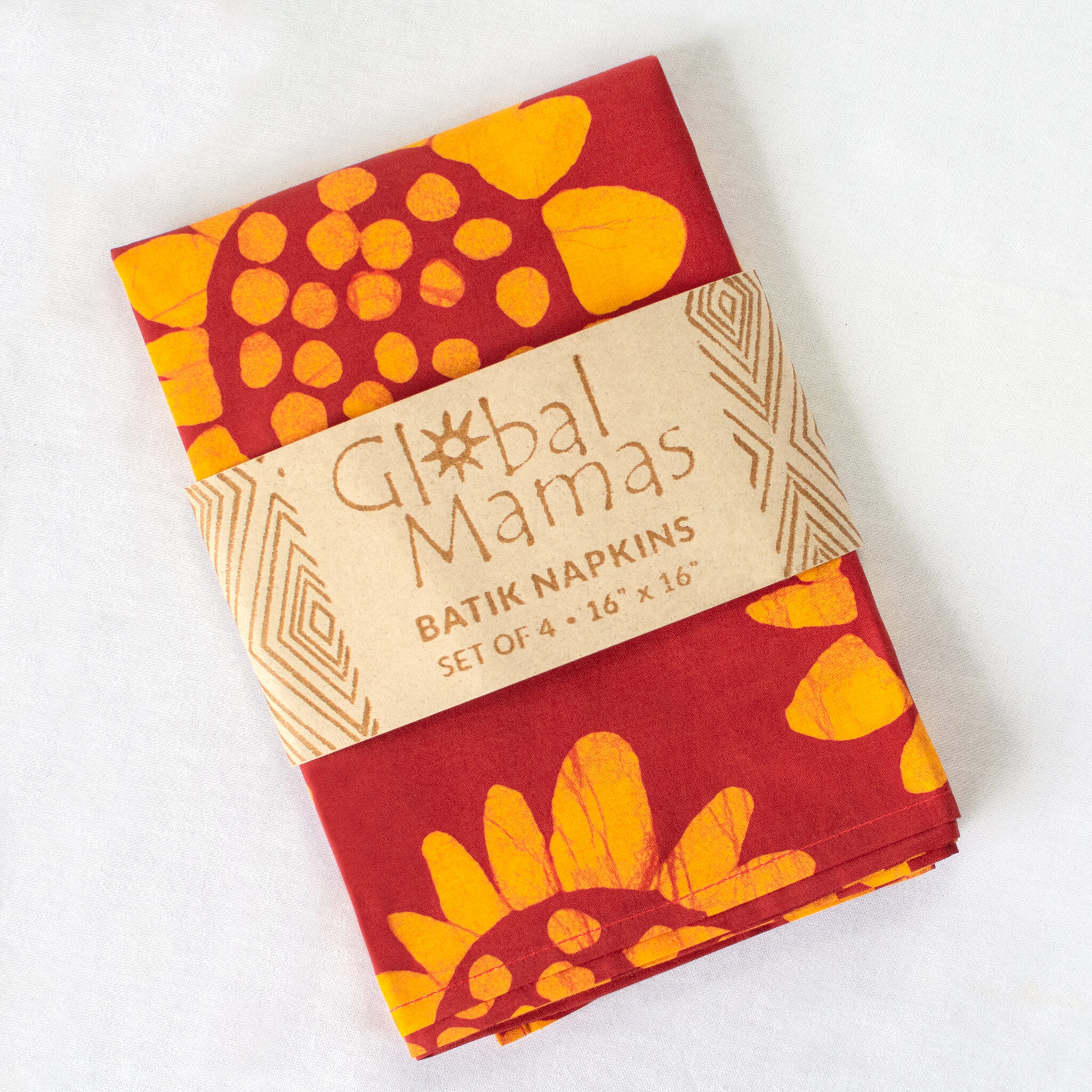 Napkin: Sunflower - Red-Organic - Image 2