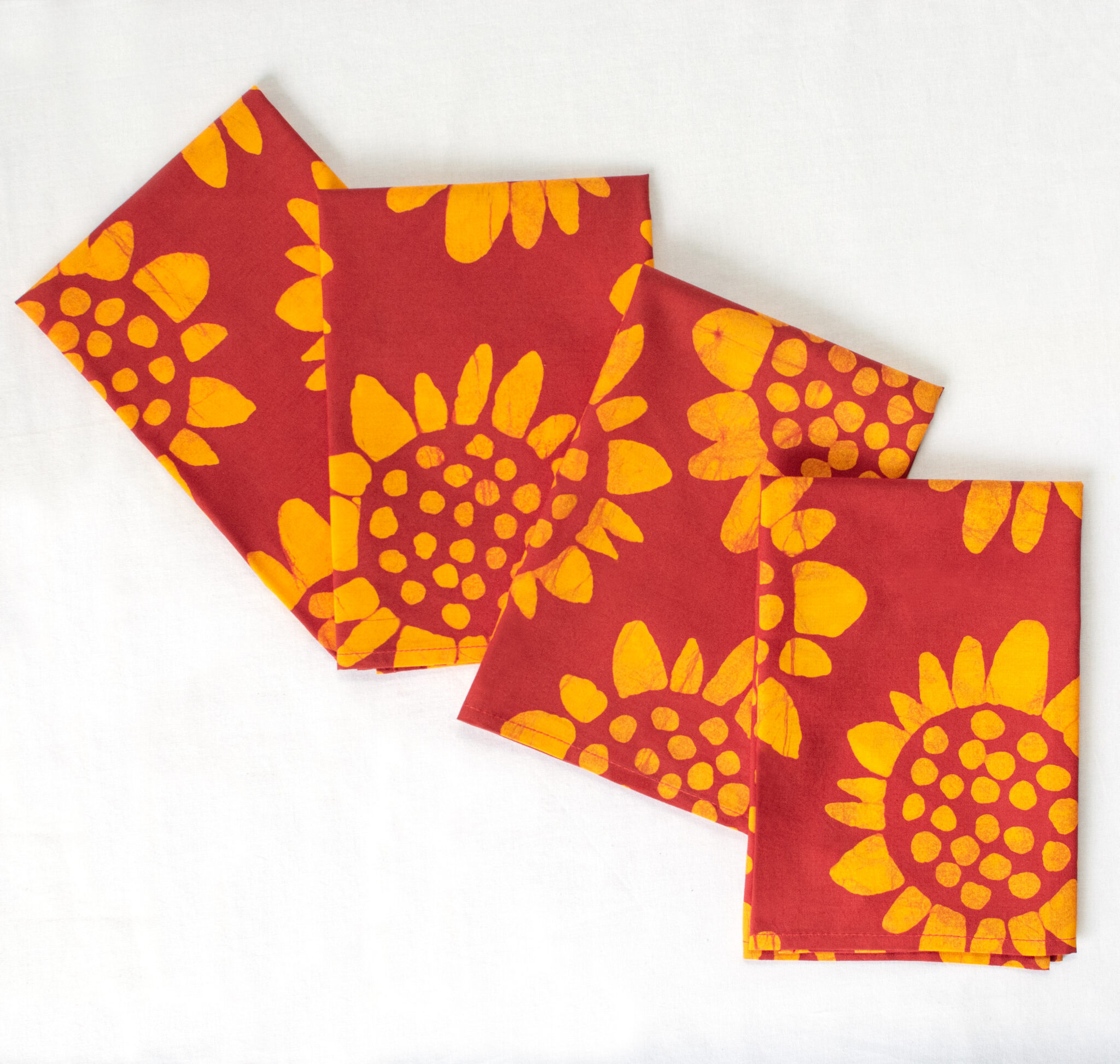 Napkin: Sunflower - Red-Organic