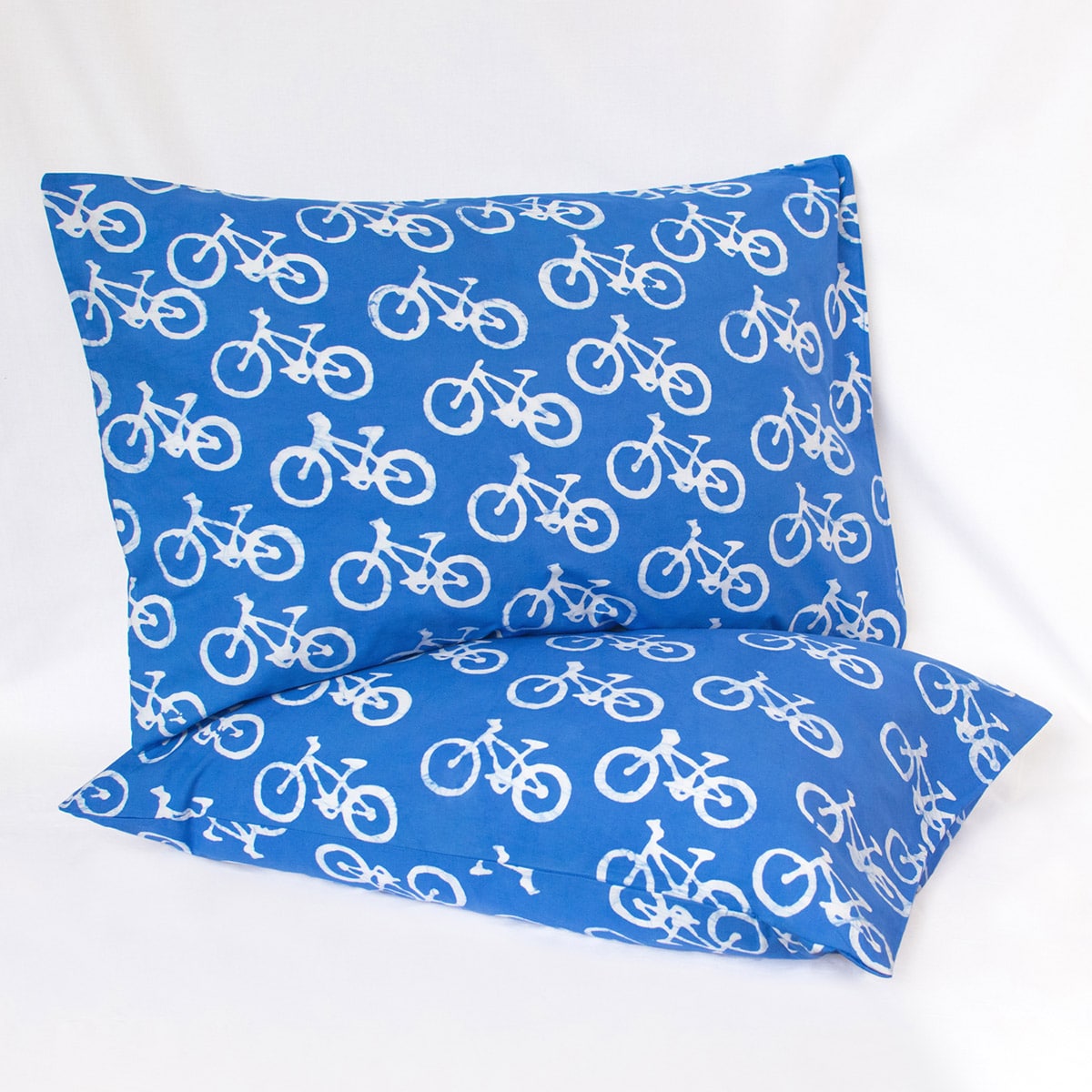 Pillow Cases-Set of 2: Bikes - Blue-Organic