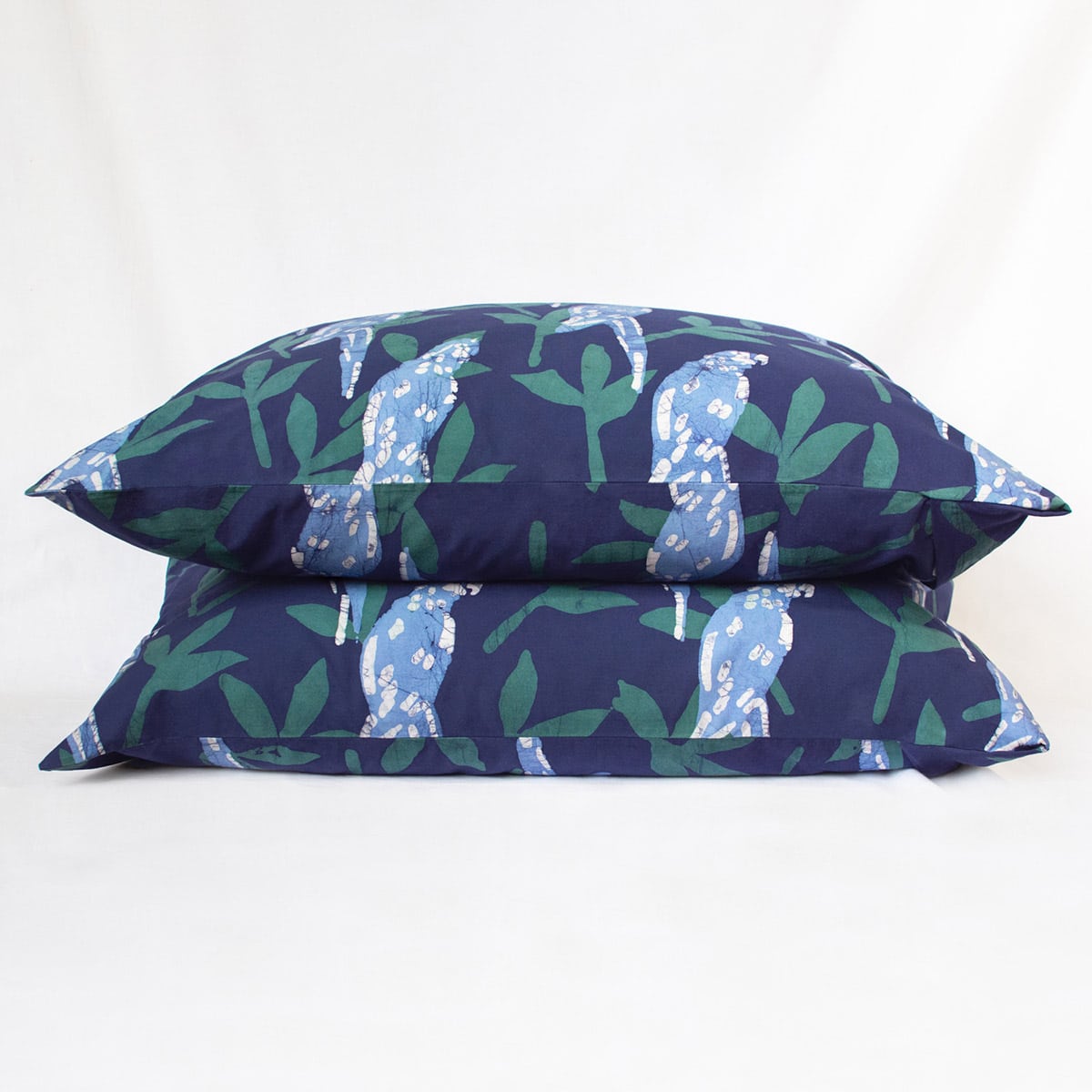 Pillow Cases-Set of 2: Parrots - Spruce-Organic - Image 2