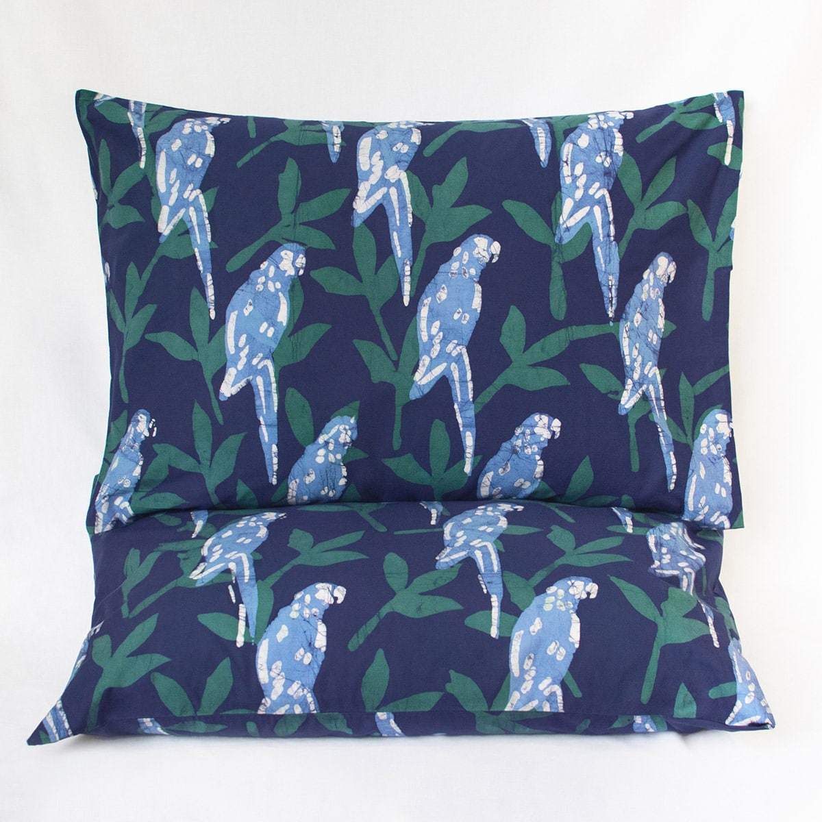 Pillow Cases-Set of 2: Parrots - Spruce-Organic