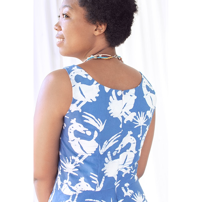 Ava Dress: Sankofa - Stone Blue-Organic - Image 5