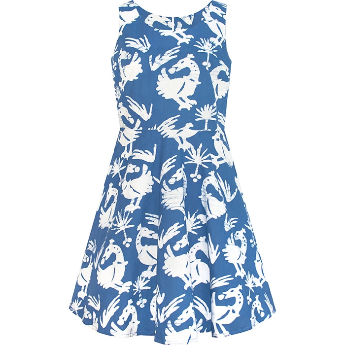 Ava Dress: Sankofa - Stone Blue-Organic