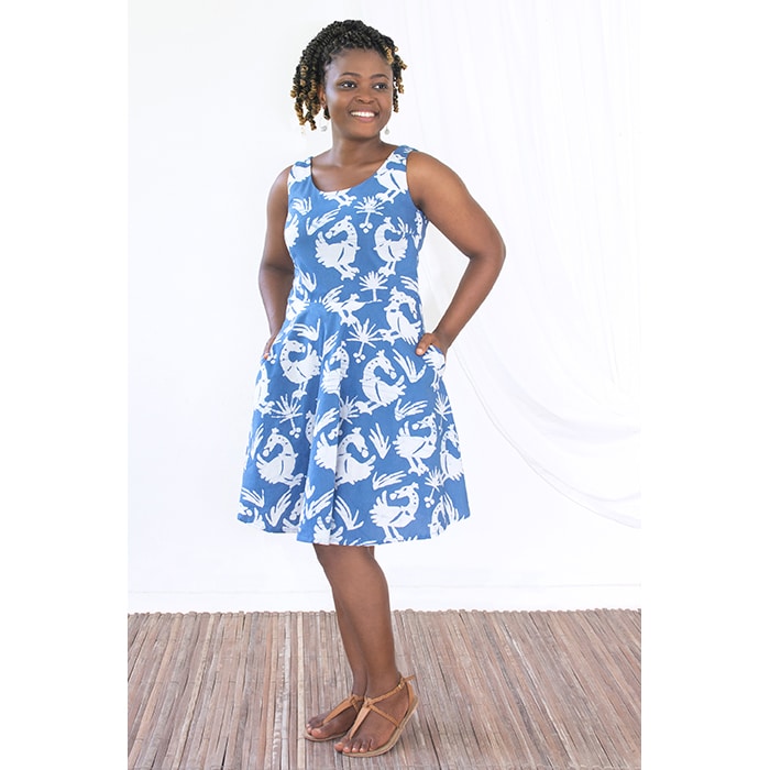 Ava Dress: Sankofa - Stone Blue-Organic - Image 4