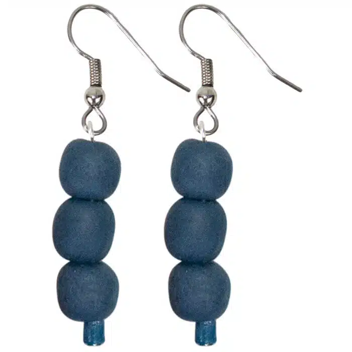 Pearls: Earrings - Stone Blue