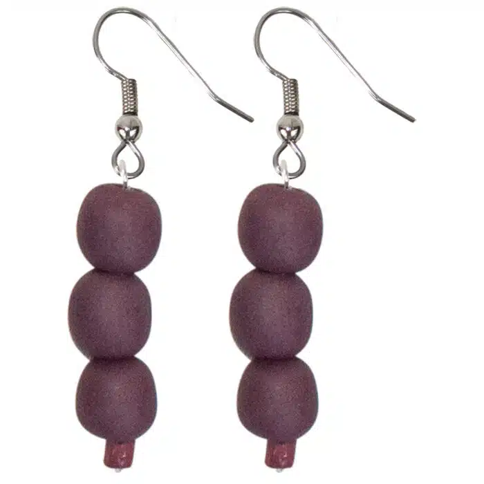 Pearls: Earrings - Wine