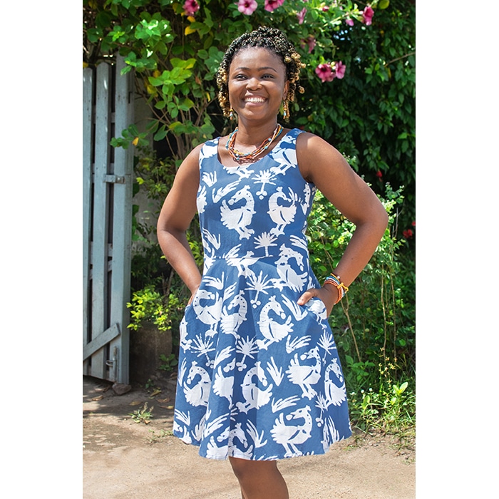 Ava Dress: Sankofa - Stone Blue-Organic - Image 2