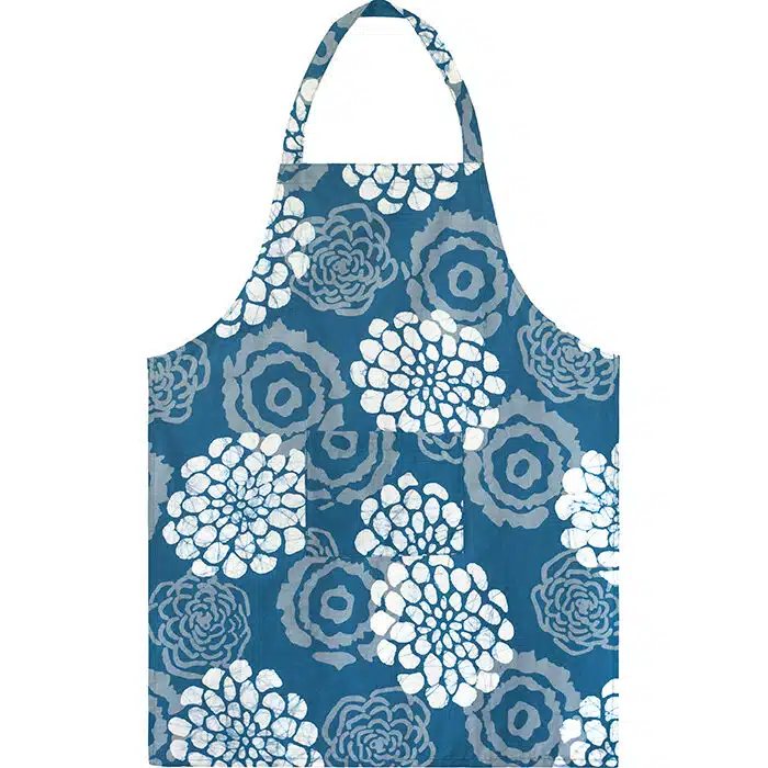 Apron Reversible: Blooms - Indigo-Organic