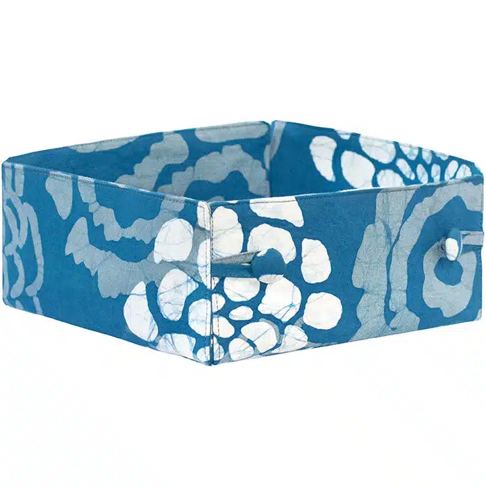 Button Basket: Blooms - Indigo-Organic