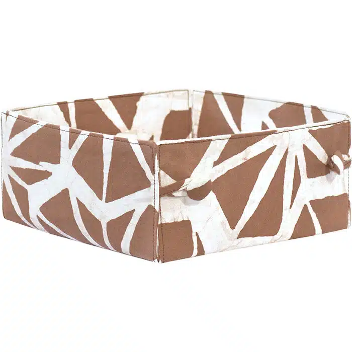 Button Basket: Tiles - Brown-Organic