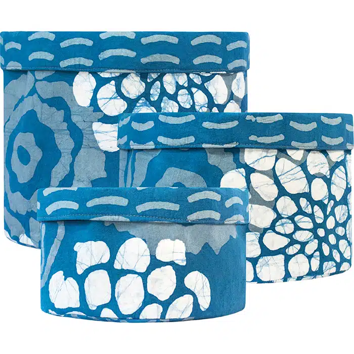 Stackable Bins: Blooms - Indigo-Organic