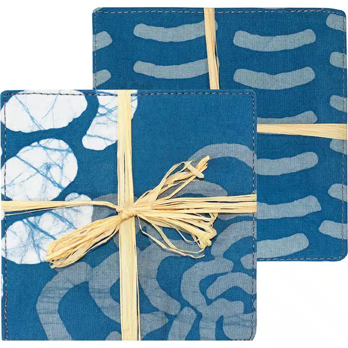 Coasters: Blooms - Indigo-Organic