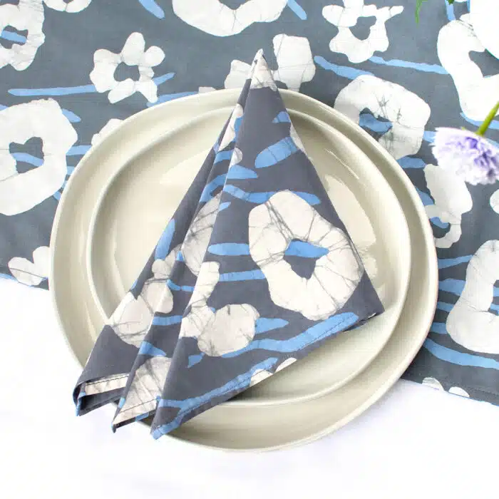 Napkin: Painted Floral - Charcoal-Organic