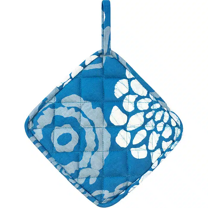 Pot Holder: Blooms - Indigo-Organic