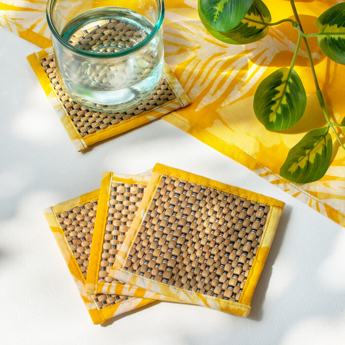 Coasters-Water Hyacinth: Gold-Organic