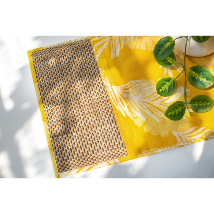 Table Runner-Water Hyacinth-Short: Palms - Gold-Organic