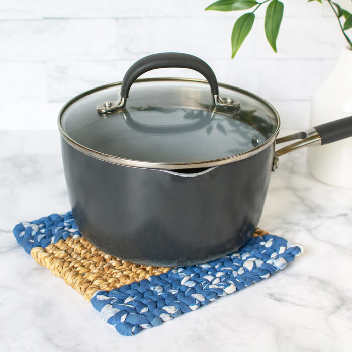 Trivet-Water Hyacinth: Stone-Organic - Image 2