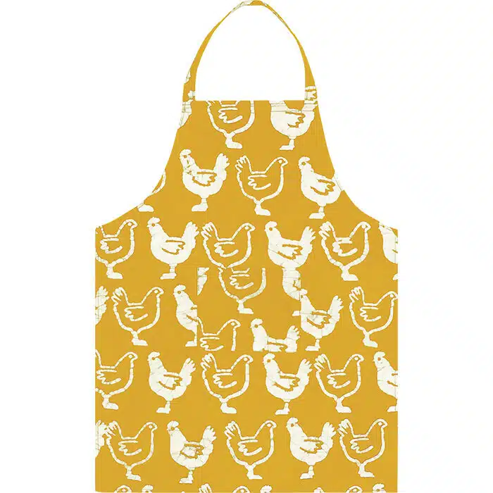 Apron Reversible: Chickens - Gold-Organic