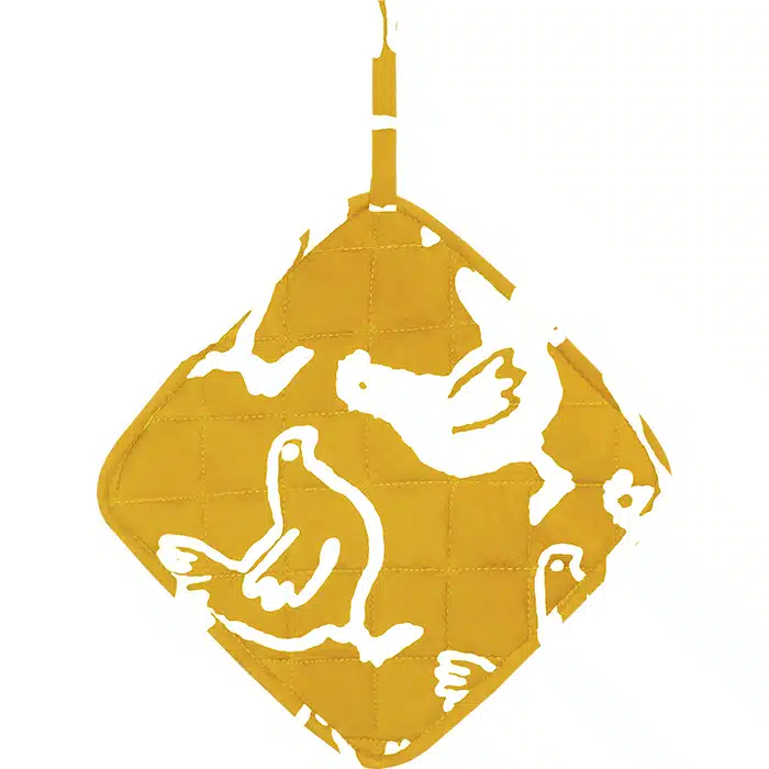 Pot Holder: Chickens - Gold-Organic