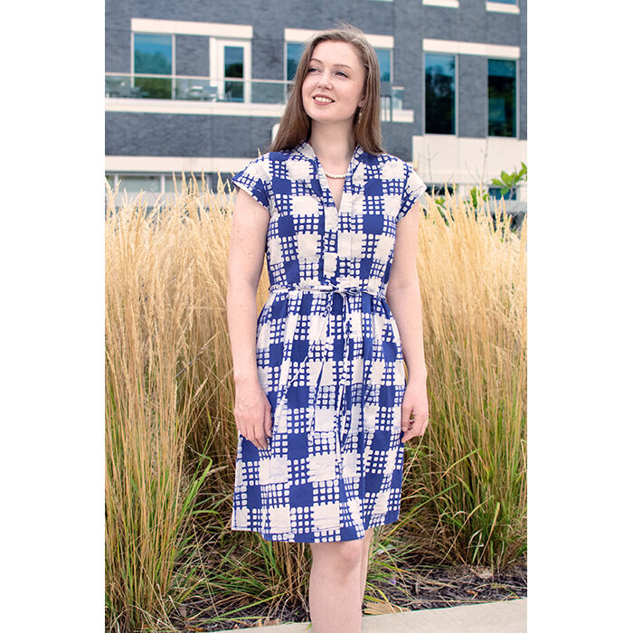 WomensDressRetroGinghamNavyLifestyleWeb