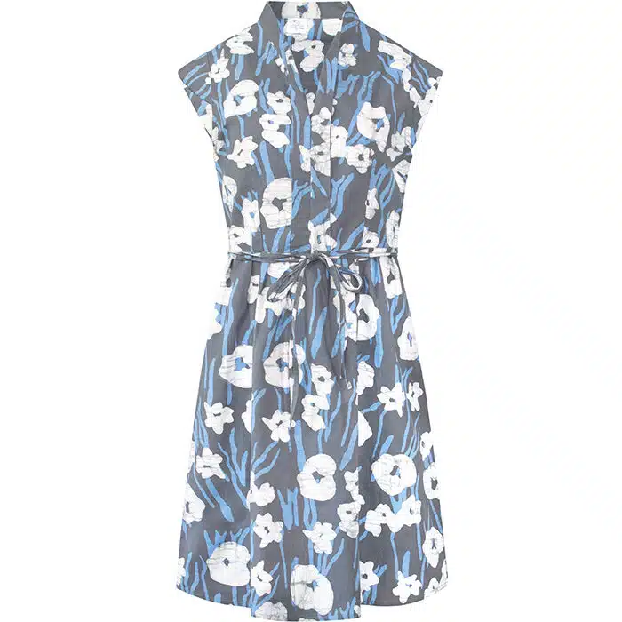 Retro Dress: Painted Floral - Charcoal-Organic