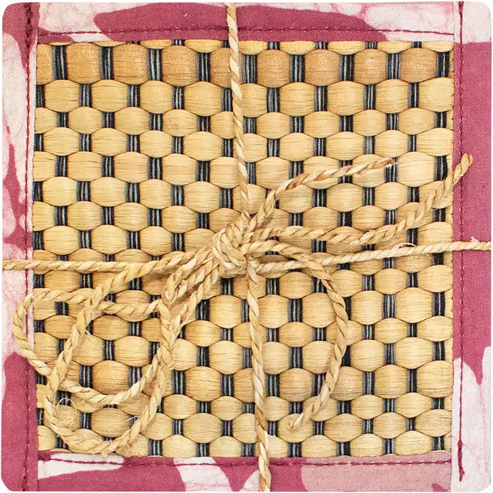 Coasters-Water Hyacinth: Rosewood-Organic