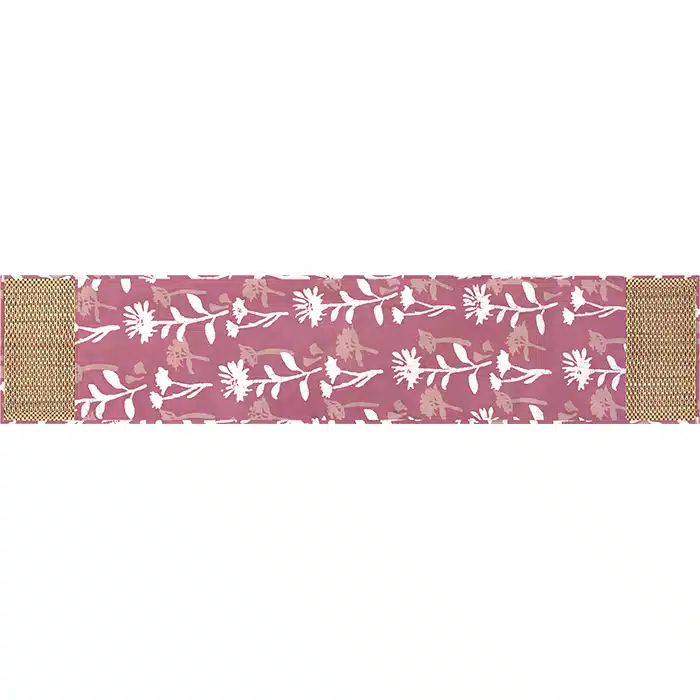 Table Runner-Water Hyacinth-Short: Wildflower - Rosewood-Organic