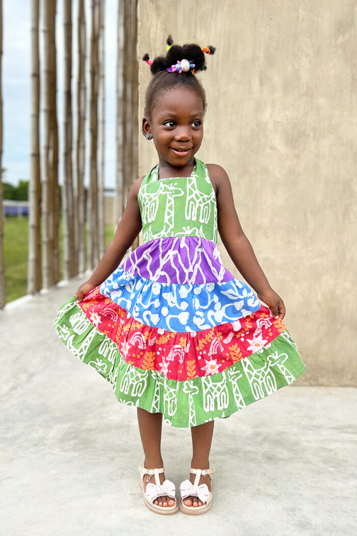 Carousel Dress: Giraffe - Olive-Organic