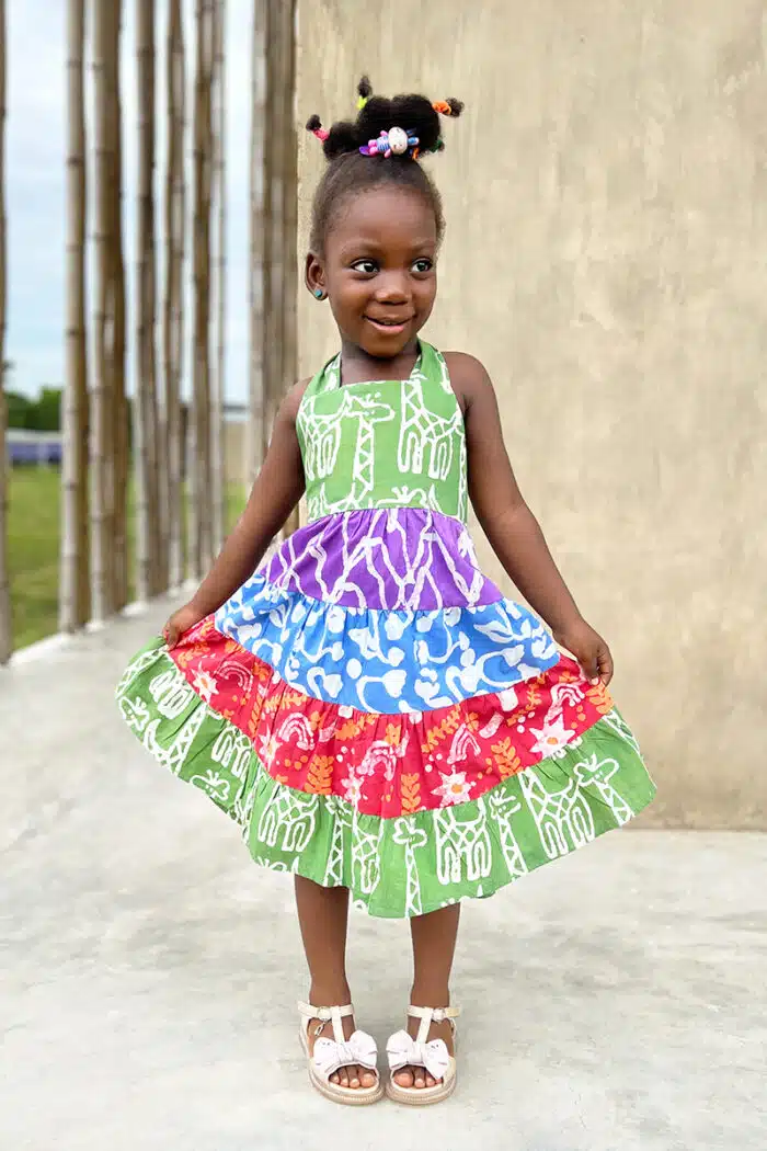 Carousel Dress: Giraffe - Olive-Organic