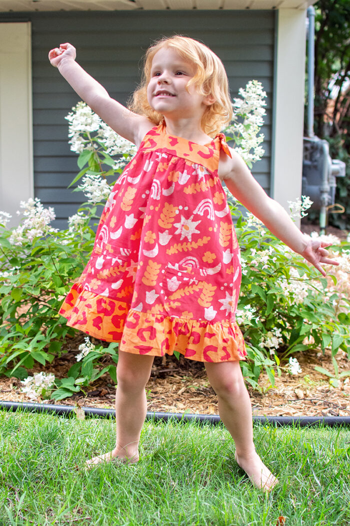 Pocket Dress: Sun & Moon - Papaya-Organic