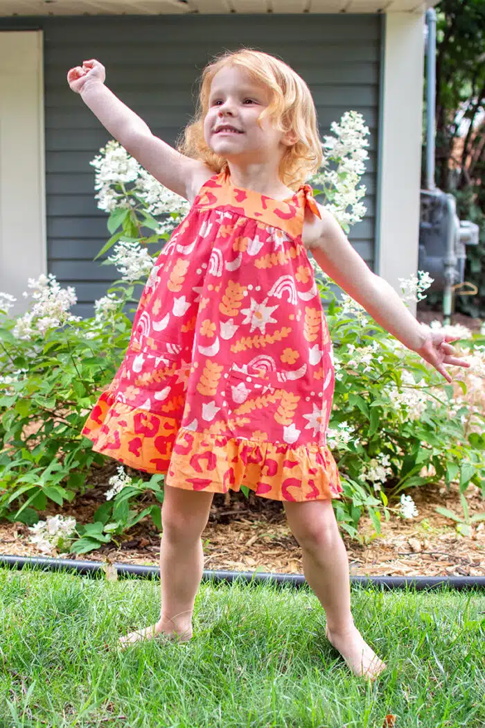 Pocket Dress: Sun & Moon - Papaya-Organic