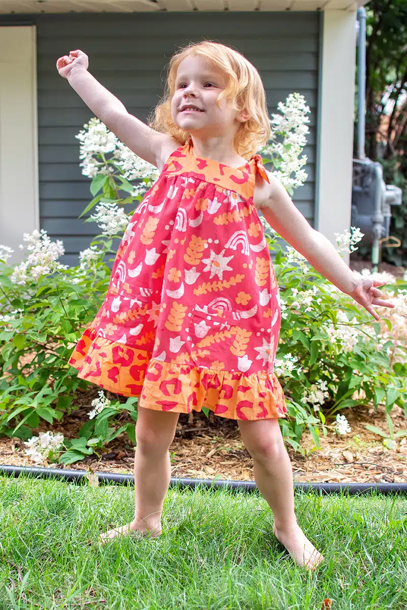 Pocket Dress: Sun & Moon - Papaya-Organic