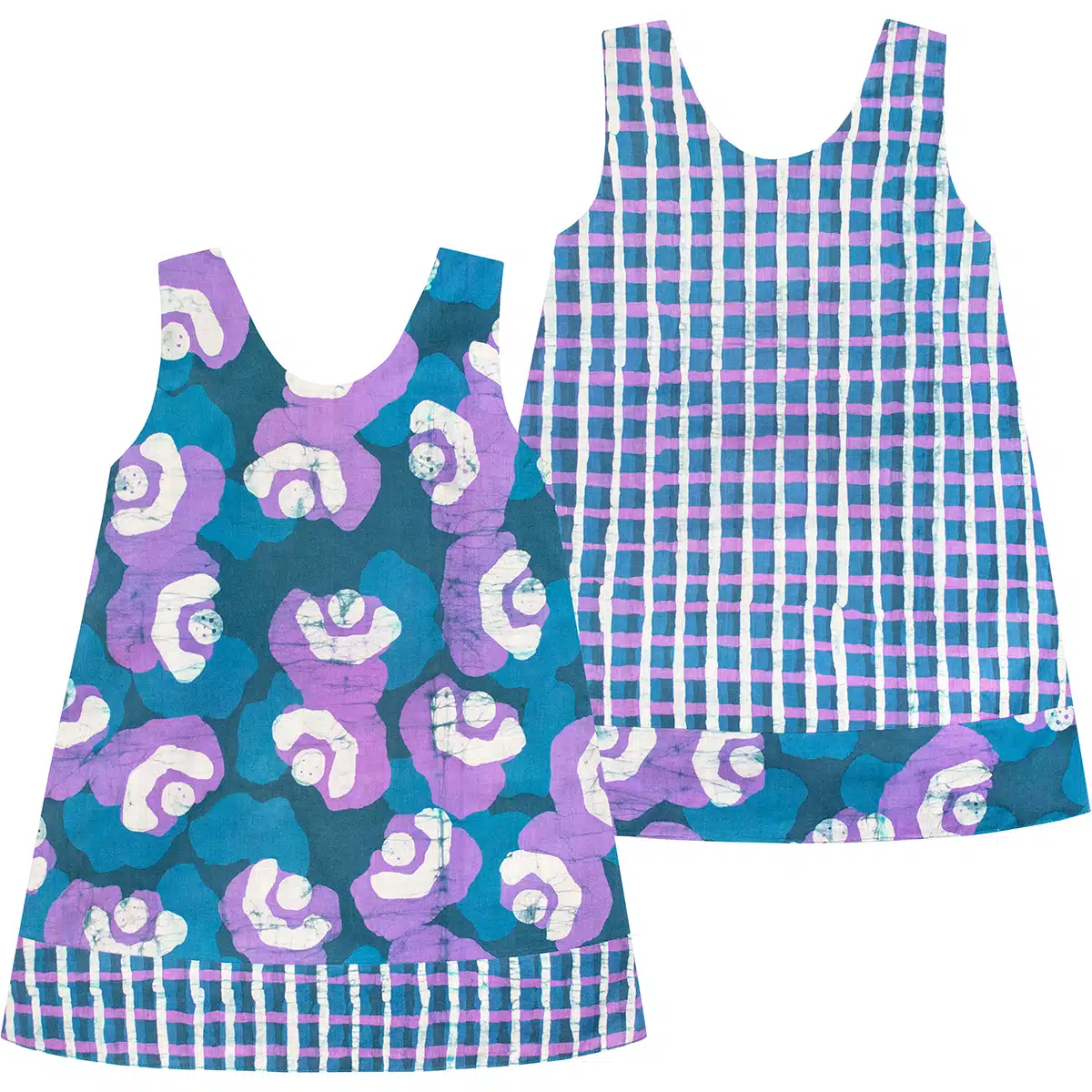 Reversible Dress: Poppies - Teal-Organic - Image 2